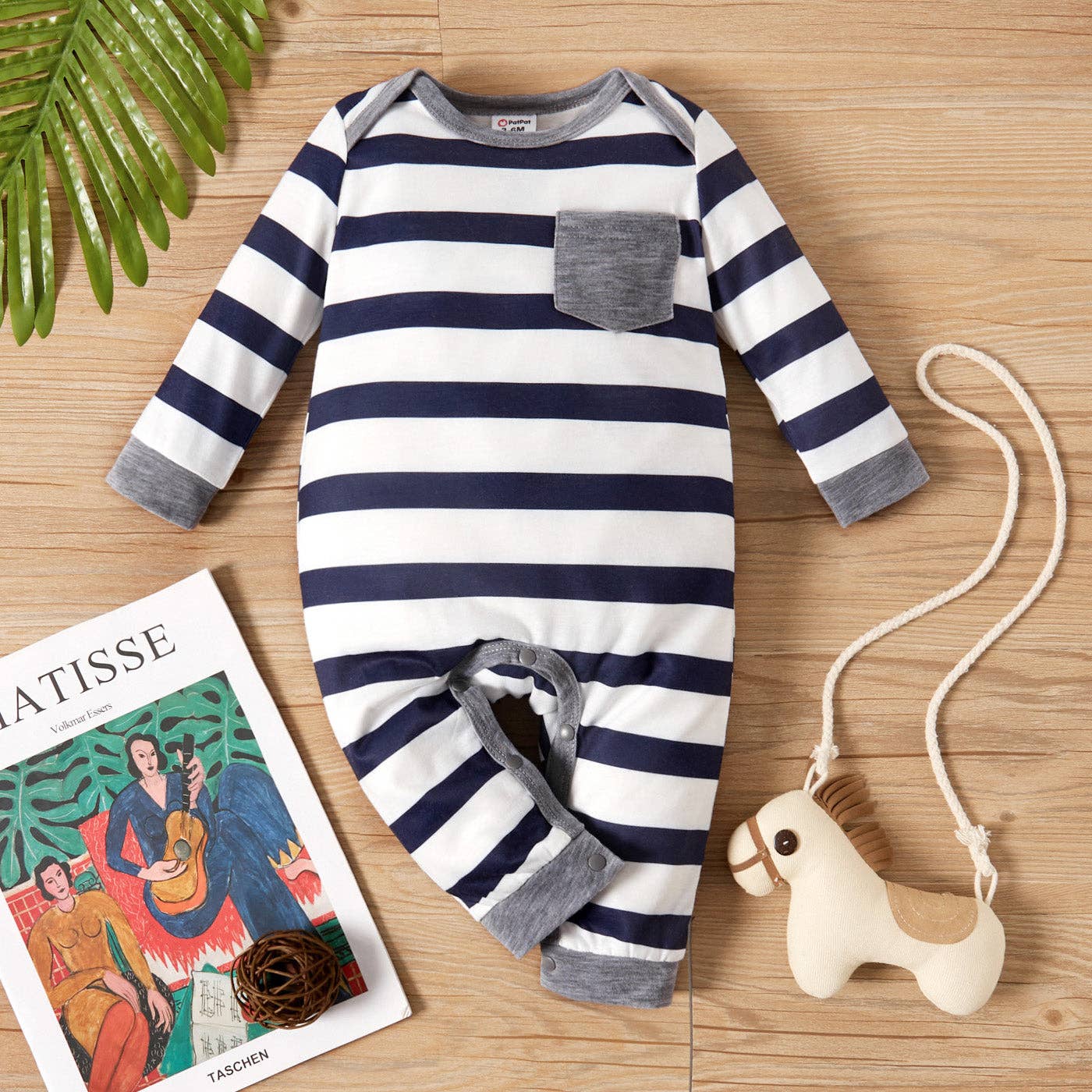 Boy's striped romper